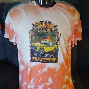 Halloweentown Graphic T Shirt Xl Orange OOAK handmade Holiday Shirt